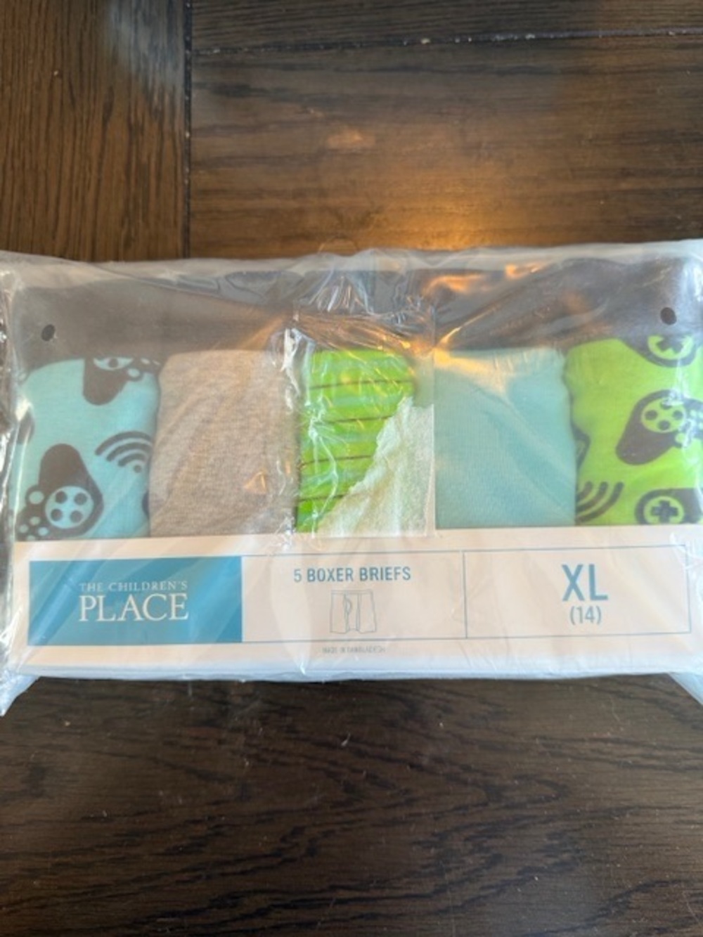 The Children's Place Boys' Boxer Brief 5-Pack in Light Blue, Green & Gray